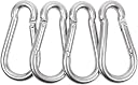 FSENTERPRISES (Pack of 4) S Lock for LAT Pull Down Attachment Cable Machine Accessories for Gym with Multi Option: V-Handle, Tricep Rope, D-Handle, V-Shaped Bar, Snap Iron Hook Carabiner (Silver) gallery image