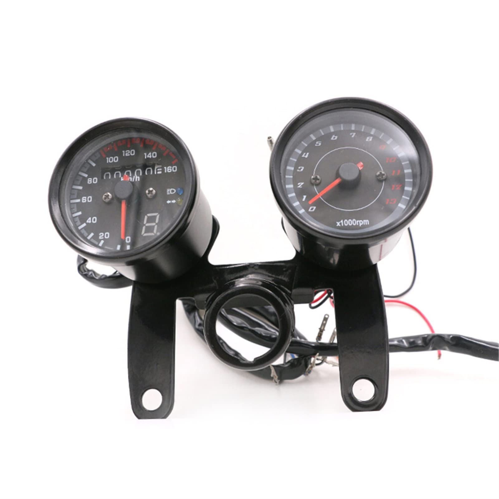 Tachimetro universale for motocicletta, contachilometri, indicatore di velocità retrò da 0 a 160 km/h, 13000 giri/min, set contagiri con retroilluminazione, for Harley, Misuratore per motocicle