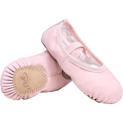 Stelle Ballet Shoes for Girls Toddler Ballet Slippers Soft Leather Boys Dance Shoes for Toddler/Little Kid/Big Kid
