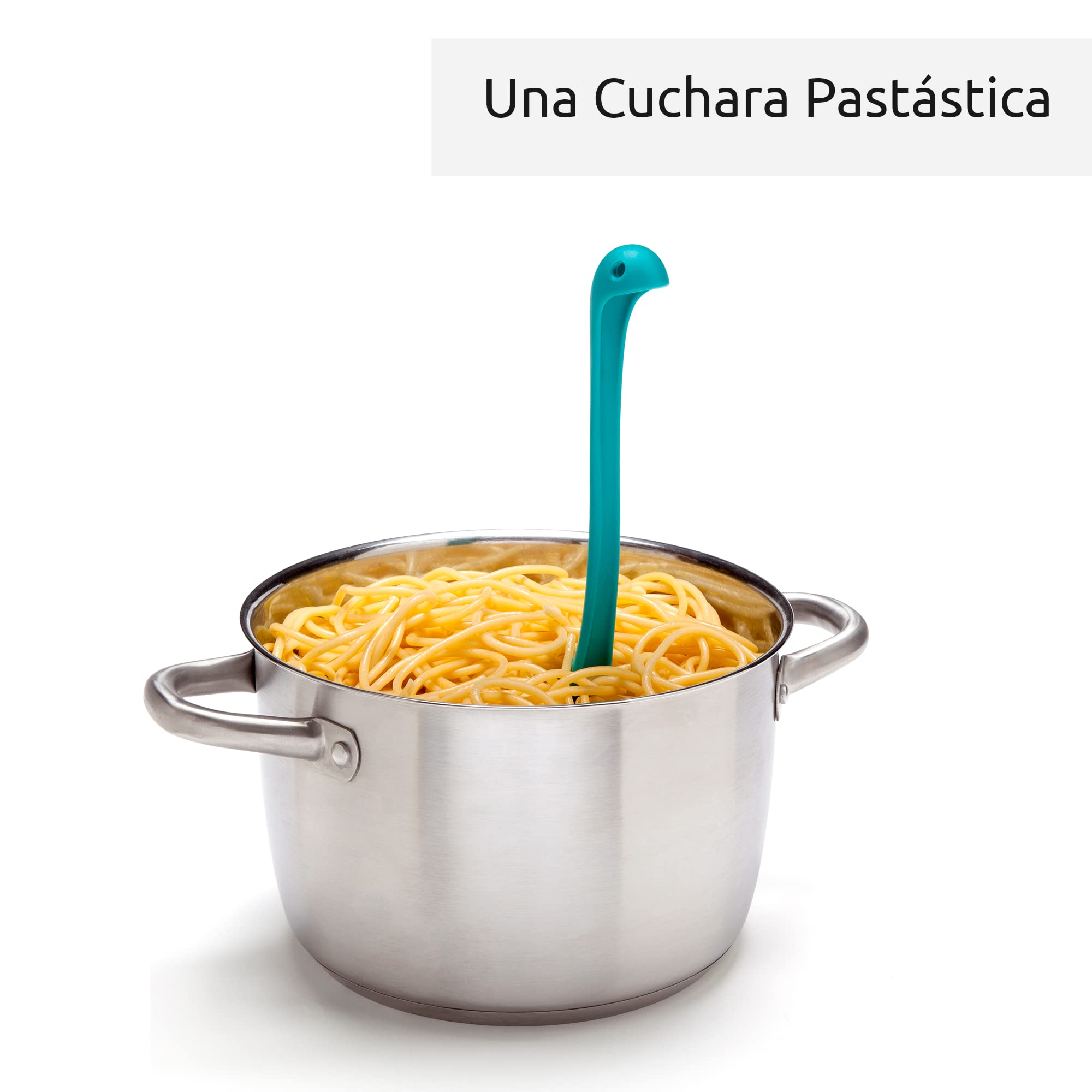 OTOTO Papa Nessie - Servidor de pasta, cuchara de espagueti, grado alimenticio y libre de BPA, apto para lavavajillas y resistente al calor, tenedor de pasta de 28,5 x 8,5 x 5,5 cm