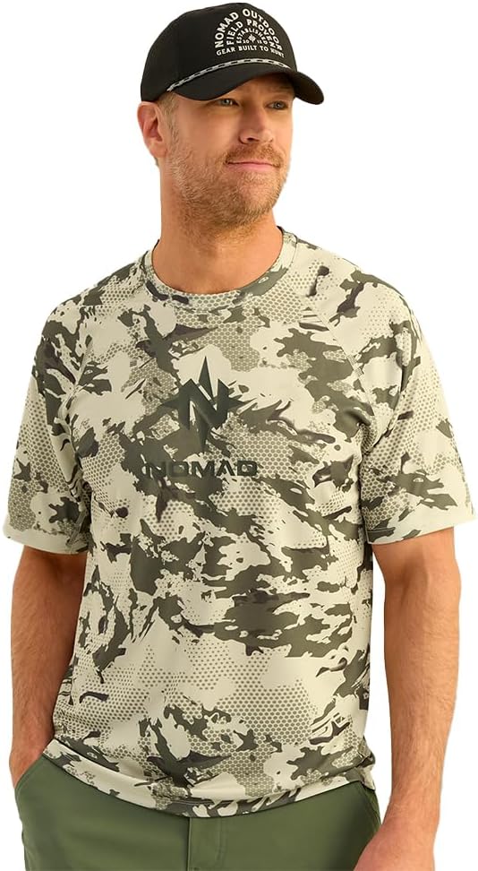 Nomad Men's Mirage Long Sleeve Crew, Performance Hunting Shirt, Moss 2.0, Large