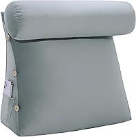 Vista 22 de Triangular Reading Pillow Wedge Headboard Back Support Pillow for Sitting up in Bed Daybed Bolster Backrest Couch Sofa Corner Cushion Medium Velvet
