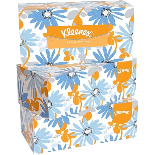 Kleenex Facial Tissue Flat Box, Pack of 3