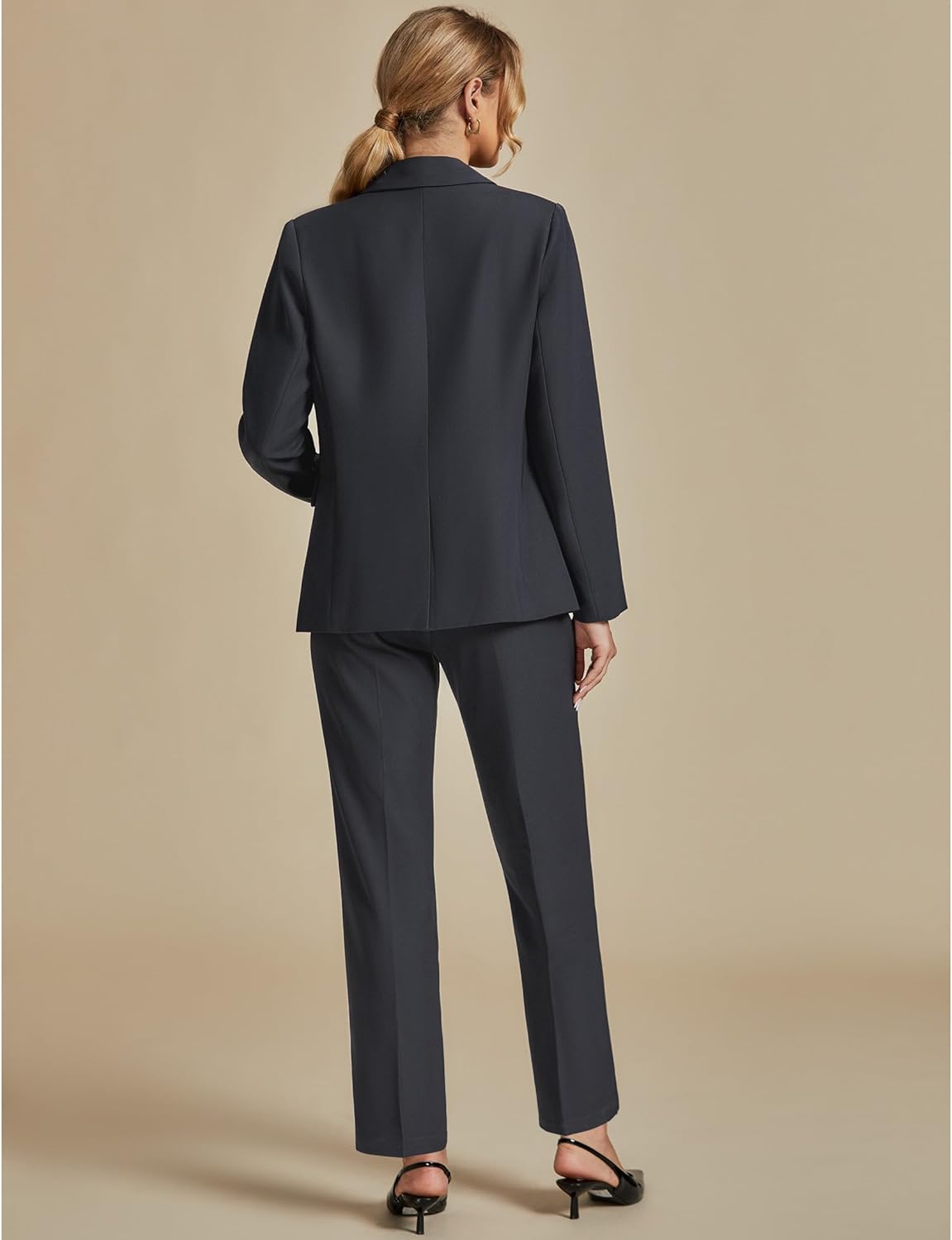 luvamia Women's Two Piece Sets Pants Suits Dressy Business Casual Outfits Professional Blazer Pantsuits Set Work Office - Image 2