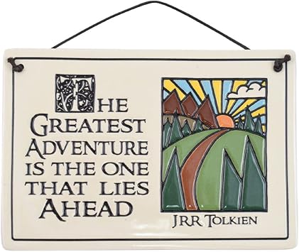 The Greatest Adventure Lies Ahead Tolkien Quote Ceramic Wall Plaque