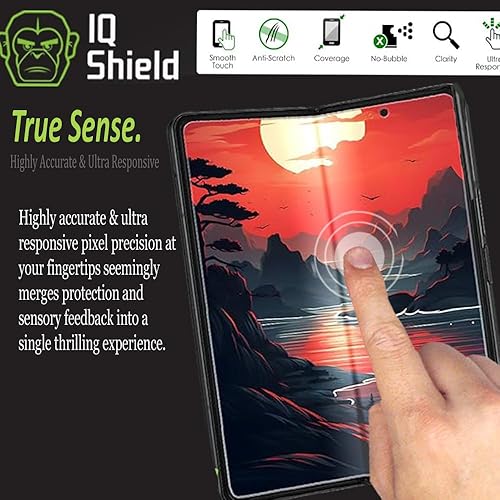Miniatura 8 de IQShield Protector de pantalla compatible con Samsung Galaxy Z Fold 3 (paquete de 2) película de TPU transparente antiburbujas