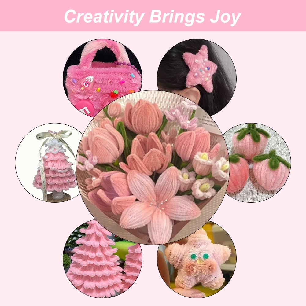 Kit Scovolini Colorati Per Fiori – 310 Pezzi, 8 Colori, Steli E Accessori Inclusi, Giglio, Lavoretti Creativi Per Bambini E Adulti - 2
