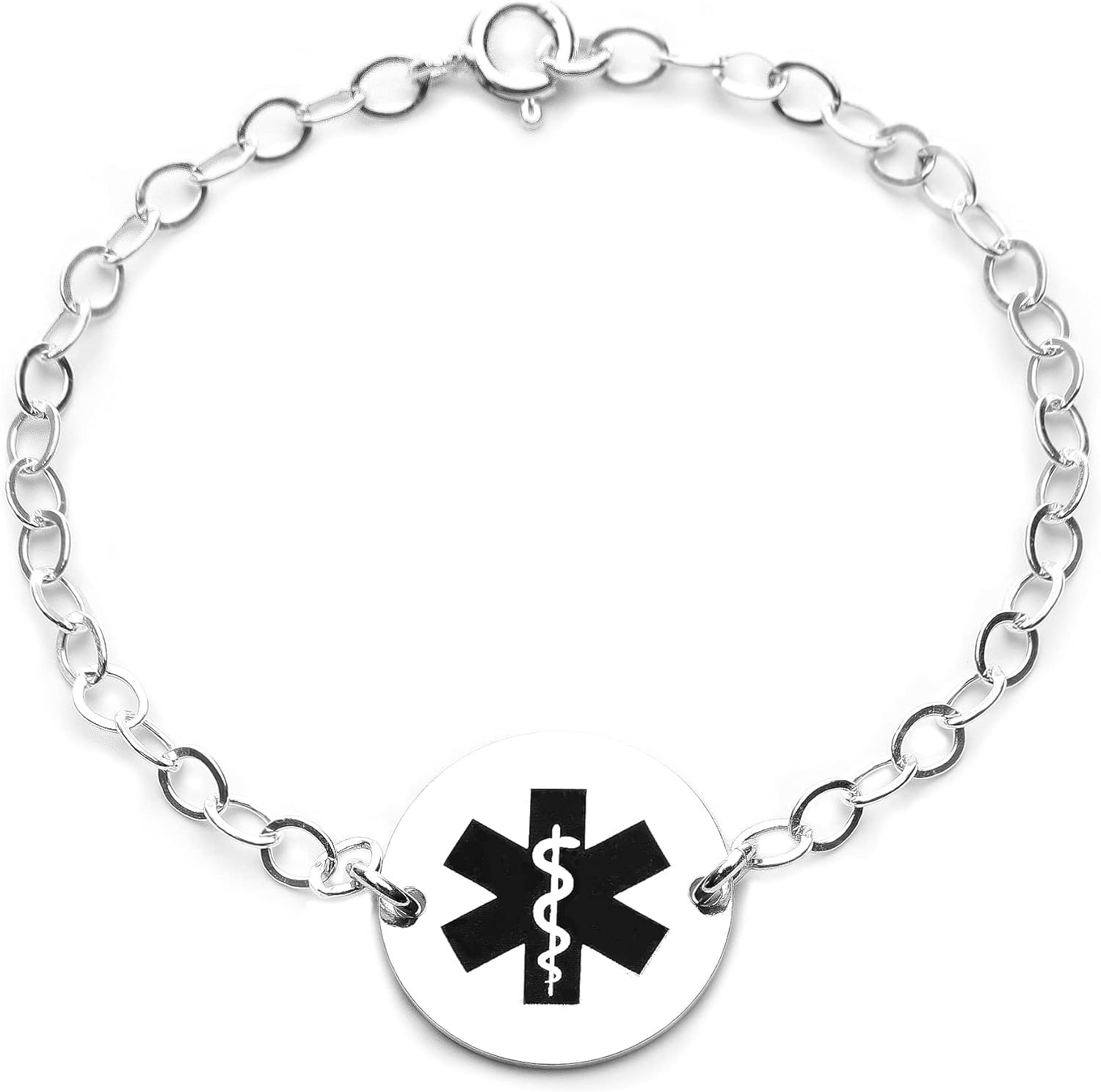 Medical Alert ID Bracelet for Women, Children, Custom Adjustable, Personalized Engraved, Emergency, 14K Gold Filled, Rose, Sterling Silver (CG343B_5-8).