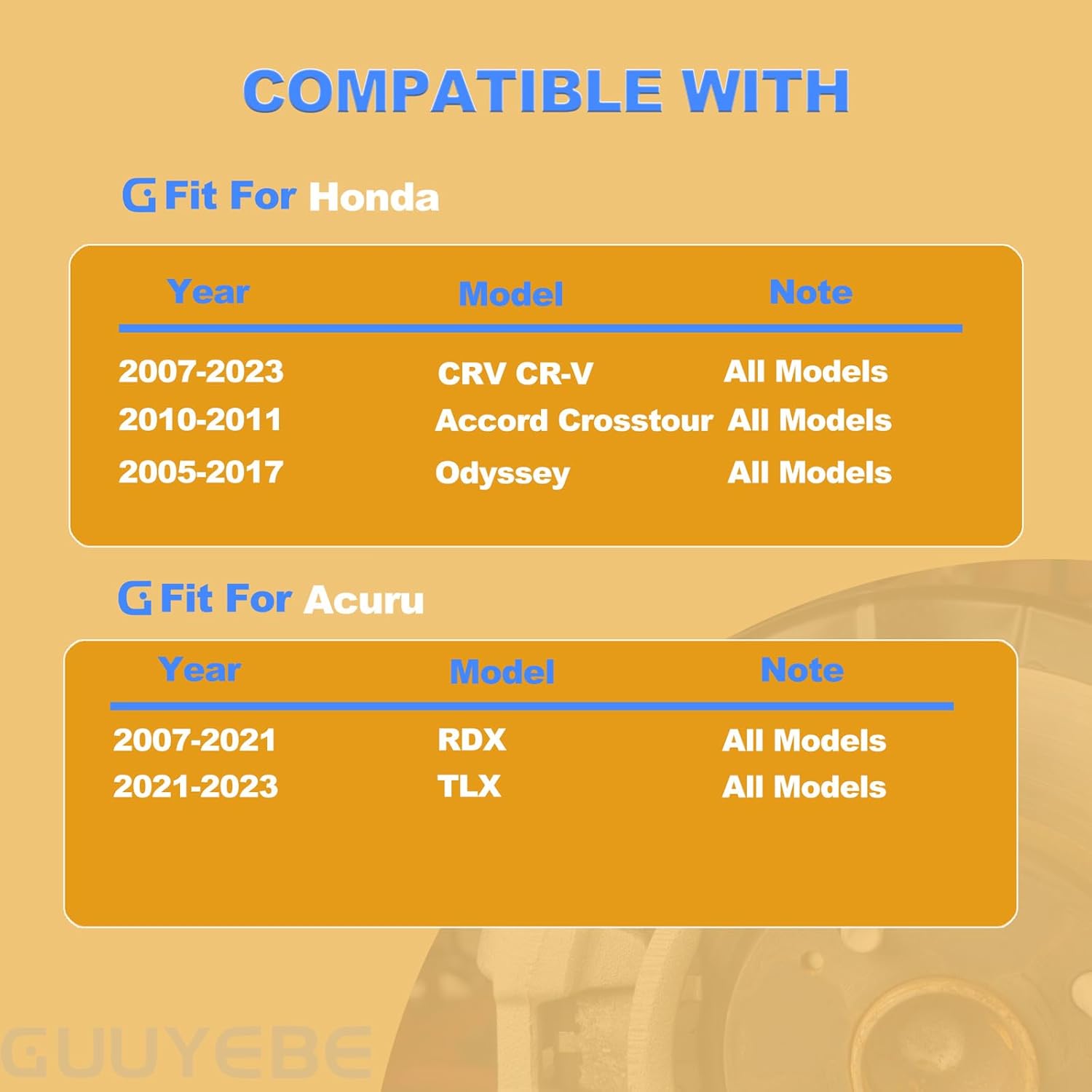 Front Brake Pads Kit,For Honda 2007-2023 CRV 2010-2011 Accord Crosstour 2005-2017 Odyssey 2019-2023 Passport 2012-2015 Crosstour,For Acura 2007-2021 RDX TLX,For Subaru 2016-2019 Legacy,D1521