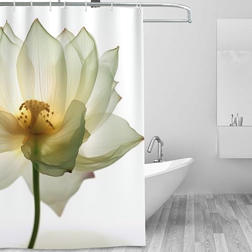Miniatura 2 de YLATY2684 - Cortina de ducha de flores abstractas para baño, juego de cortina de ducha bohemia con hojas florales azules y verdes, tela