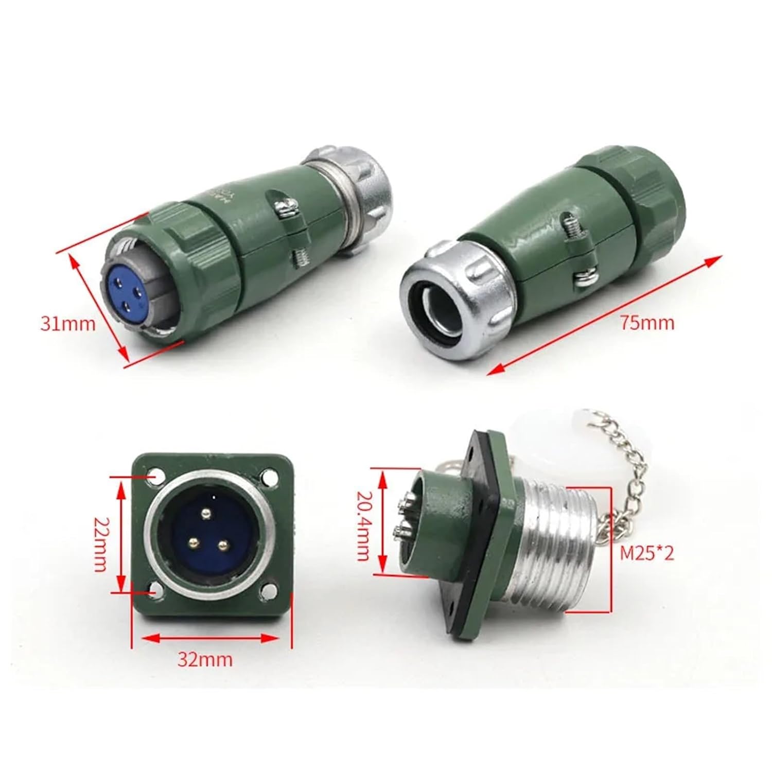 YD20 4-Pin Straight YD20J4TP YD20J4TQ Angled YD20J4TR YD20J4TS Waterproof Connector YD20K4Z Elbow 4 core(Yellow)