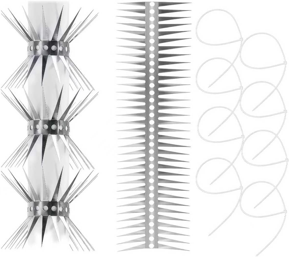 Bird Spikes,Stainless Steel Bird Spikes for Outside,Cats and Snakes Away from Gardens Anti Climb Spikes for Garden Fence Roof and Window (160IN)