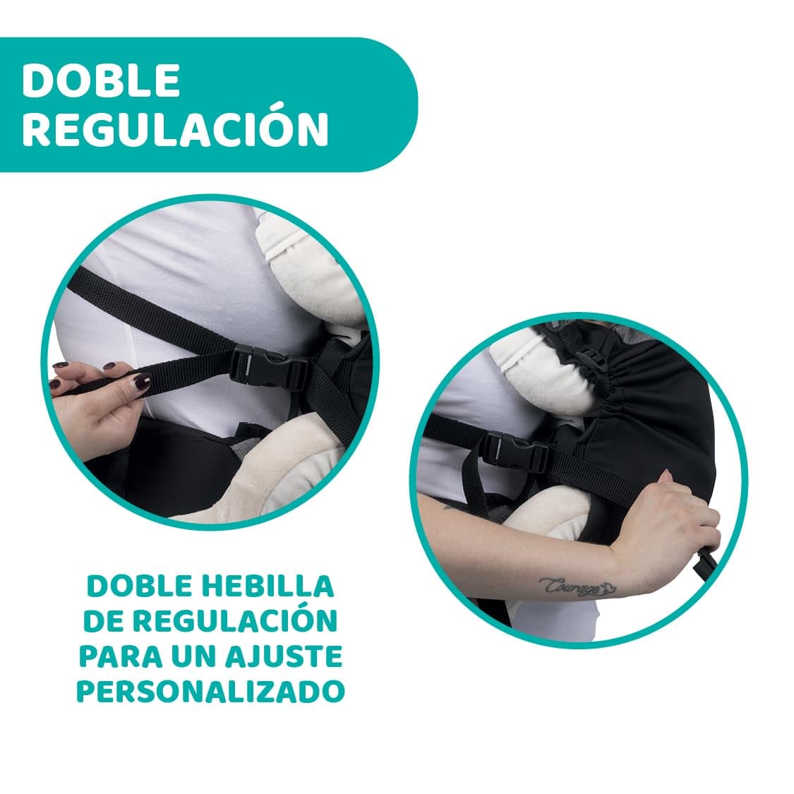 Skin Fit - Portabebés ergonómico ideal para bebés de 0 meses a 9 kg, ajustable y seguro para bebés con correas cruzadas acolchadas, cinturón abdominal y capucha