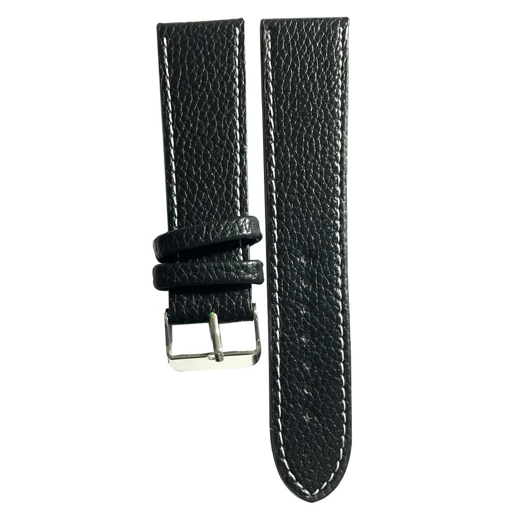 22mm Black Leather Watch Band, Genuine Leather Replacement Wrist Strap Watch & Smart Watch for All 22mm (B0D17Z19HC) Amazon Price History, Amazon Price Tracker
