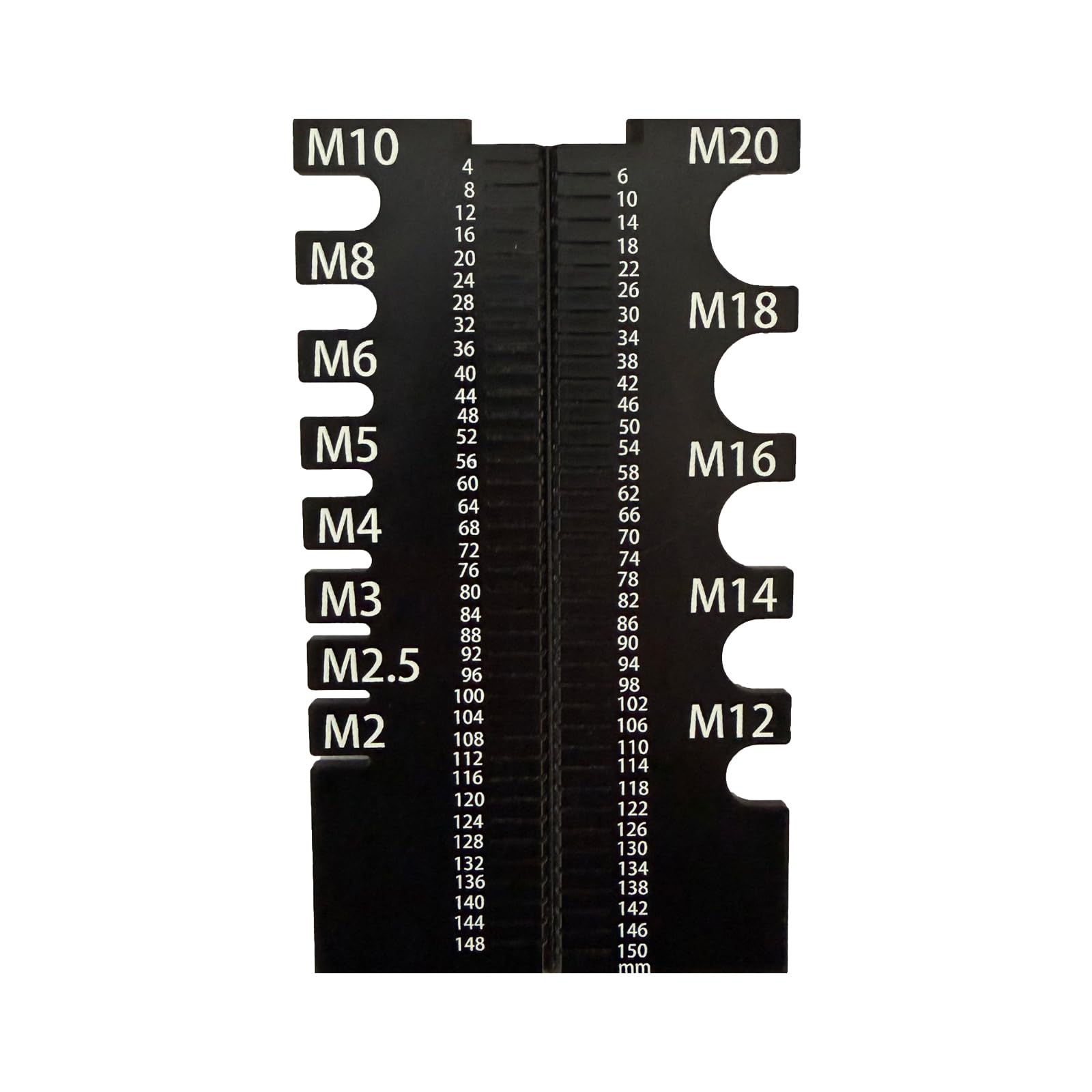 Metric Bolt Identifier Gauge with Double Ranges Scale for Nut and Bolts ABS Construction Easy to Read Bolt Size Measure
