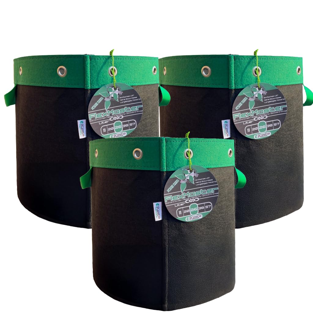 FlexMaster Grow Bag 3 × 26 L – Stofftopf mit LST-Ösen
