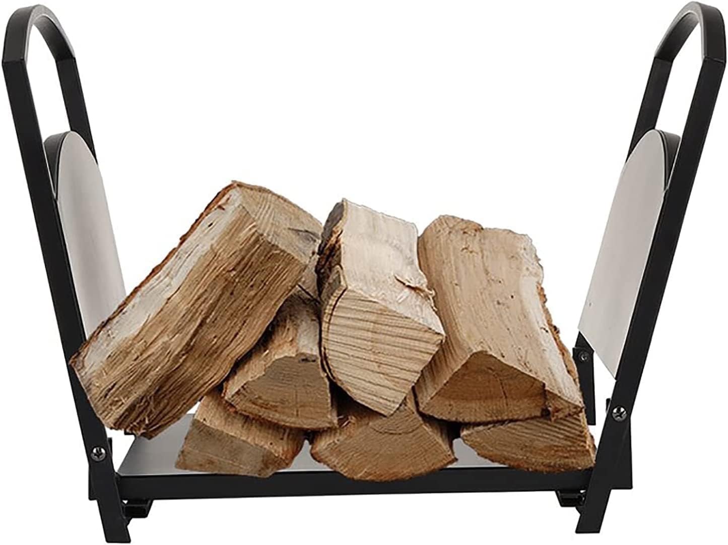 Firewood Stand Fireplace Rack Indoor Bin Log Holder with Fireplace Tool Rack Tall Wood Log Rack Fireside Outdoor Lumber Storage Stacking Black Fireplace Tool Rack