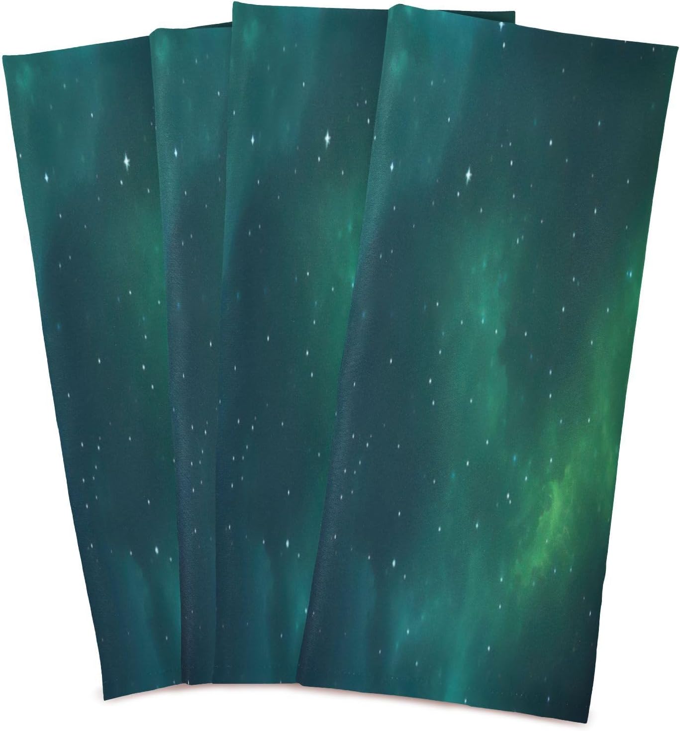 Teal Green Galaxy Kitchen Towels Set of 6, Soft Absorbent Quick Drying and Reusable Dish Towels for Kitchen, Bathroom and Home Decor, 18 x 28 in