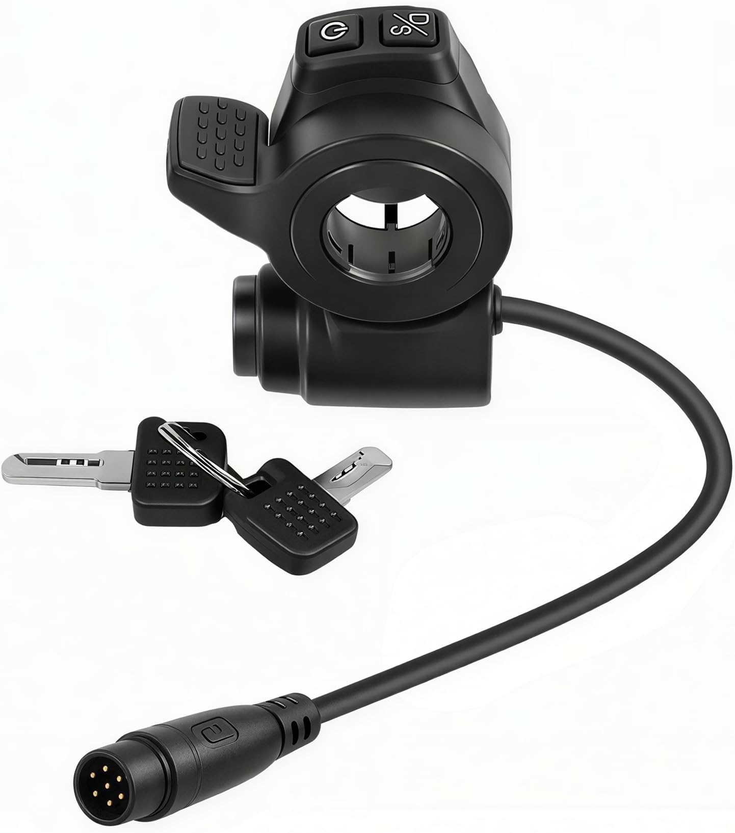 7 Pin Throttle and Electric Lock Set Compatible with Kukirin G2 Master, Integrated Speed Switch with Ignition Keys, Original Accessories