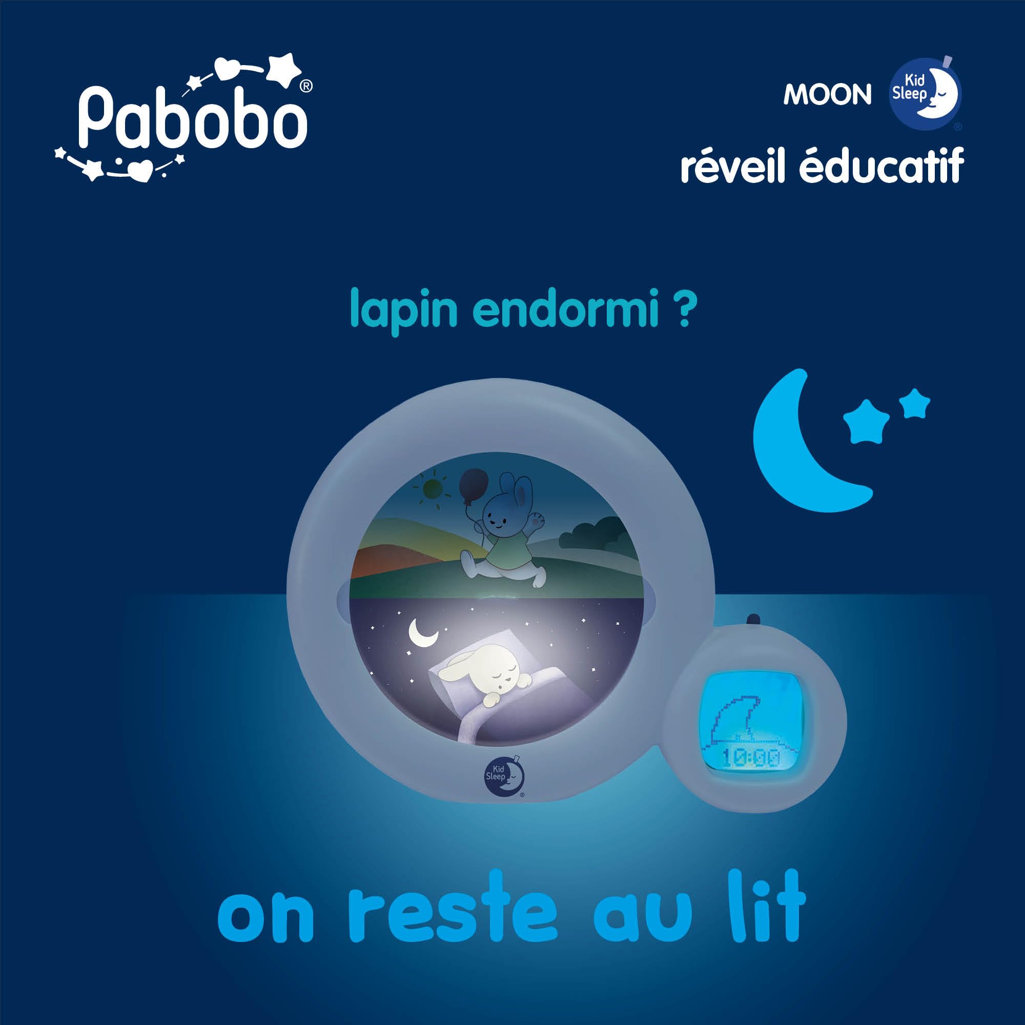 Claessens' Kids Kid'Sleep Moon Sleeptrainer lampka nocna, biały/niebieski