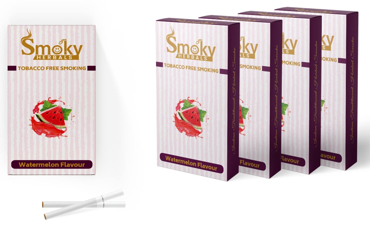 watermelon flavored cigarettes Buy Smoky Herbals 100% Tobacco & Nicotine Free Cigarette for Refresh Mood &  Relieve Stress for Men & Women (WATERMELON FLAVOUR, 5 Packets) Online at  Low Prices in India