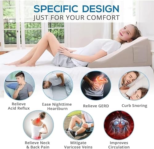 Miniatura 4 de Almohada de lectura sentada para adultos - Almohada de cuña para sofá cama - Cojín de espuma viscoelástica para sofá - Almohada de respaldo -