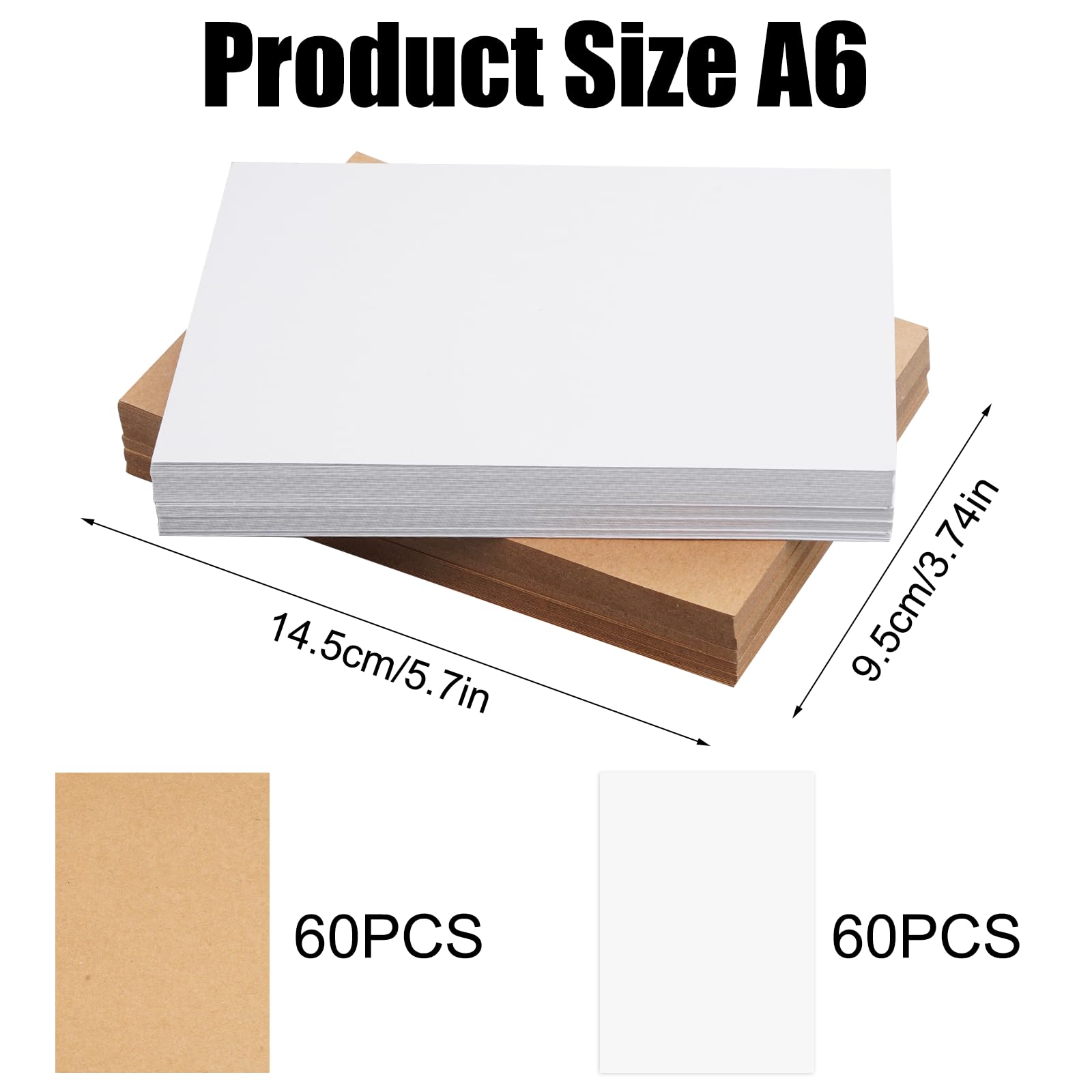 120 sztuk kartek z papieru typu kraft, puste kartki pocztowe do samodzielnego ozdobienia 14,5 x 9,5 cm, puste fiszki do samodzielnego wykonania, idealne na zaproszenia ślubne i inne rodzaje zaproszeń