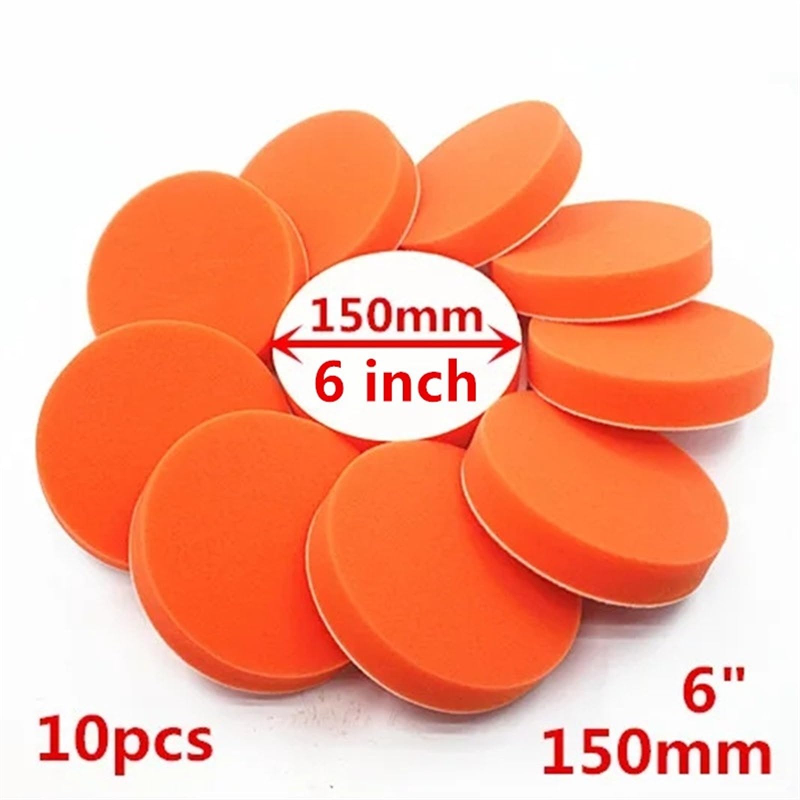 10pcs / set 150mm grobe polierpads 6 zoll flache schwamm