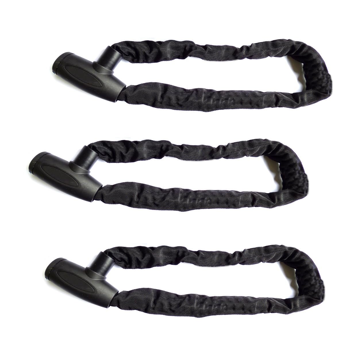 Kettenschloss Set 85cm Schloss Sicherheit Panzerschloss Kette Fahrradschloss massiv 85mm lang & 6mm stark für Fahrrad Moped E-Bike Motorradschloss Motorrad Sicherheitsschloss - gleichschließend (3)