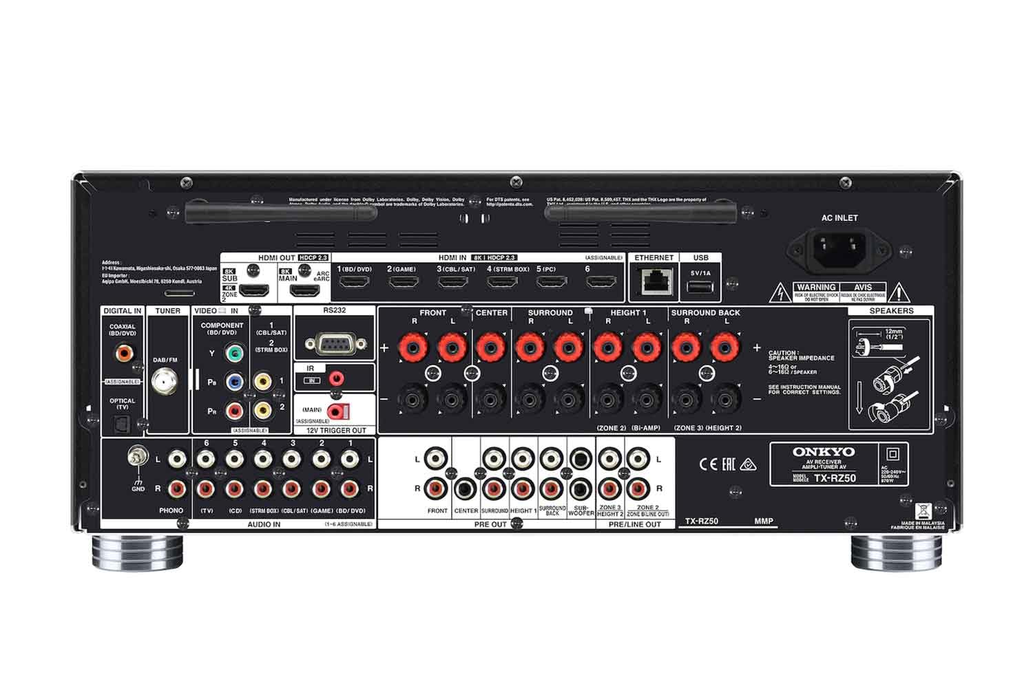 Onkyo TX-RZ50 9.2-Kanal Netzwerk-AV-Receiver, Schwarz