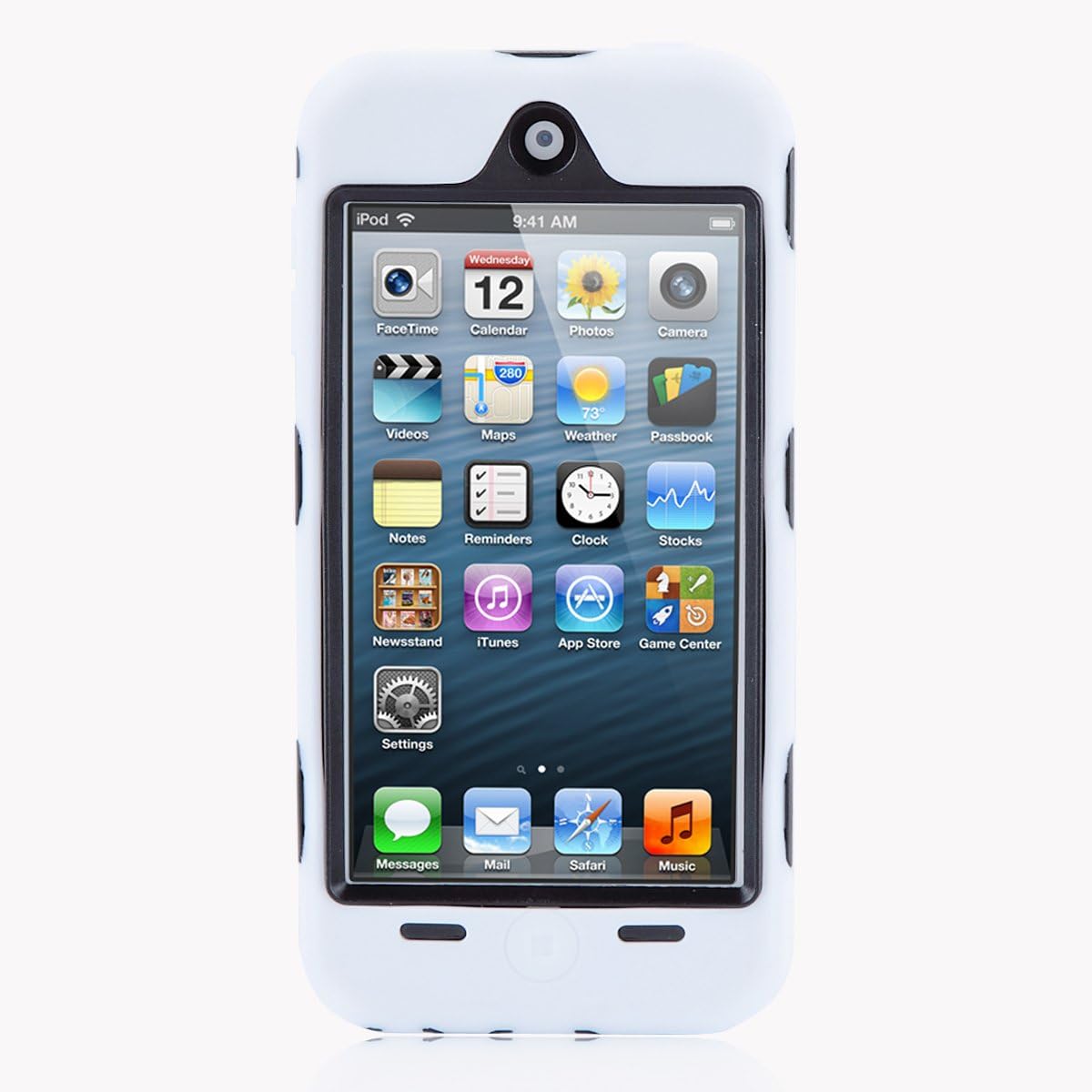 i-Blason ArmorBox Series iTouch 5G iPod Touch 5G 5 5th Generation Hybrid 3 Layer Silicone Case with Hard Shell Inside Case With Built In Touch Screen Protector Film Case (White)