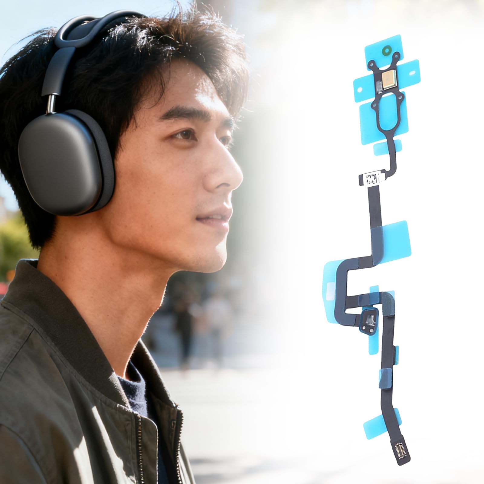 Pieza de reparación de cable de micrófono derecho Sensitivity para restaurar la funcionalidad de auriculares inalámbricos para determinados modelos de cable plano de micrófono