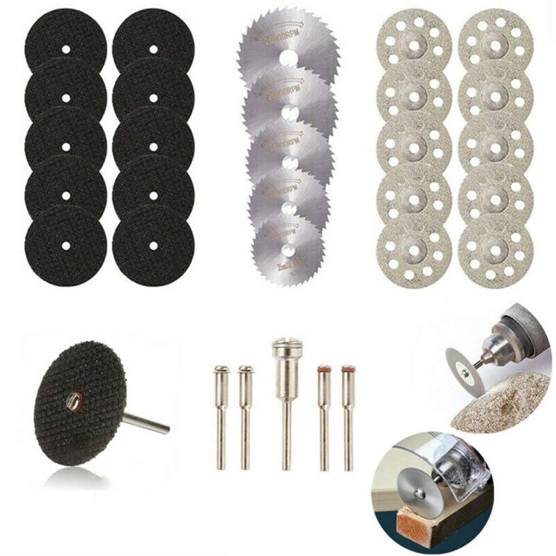 DIY Crafts Pack Of 40 Pcs, Multi, 2 Pcs Mandrel/Connecting Shank, Cutting Abrasive Wheel Set For Mini Drill Rotary Tool Accessories Cutt(Pack Of 40 Pcs, Multi, 2 Pcs Mandrel/Connecting Shank)