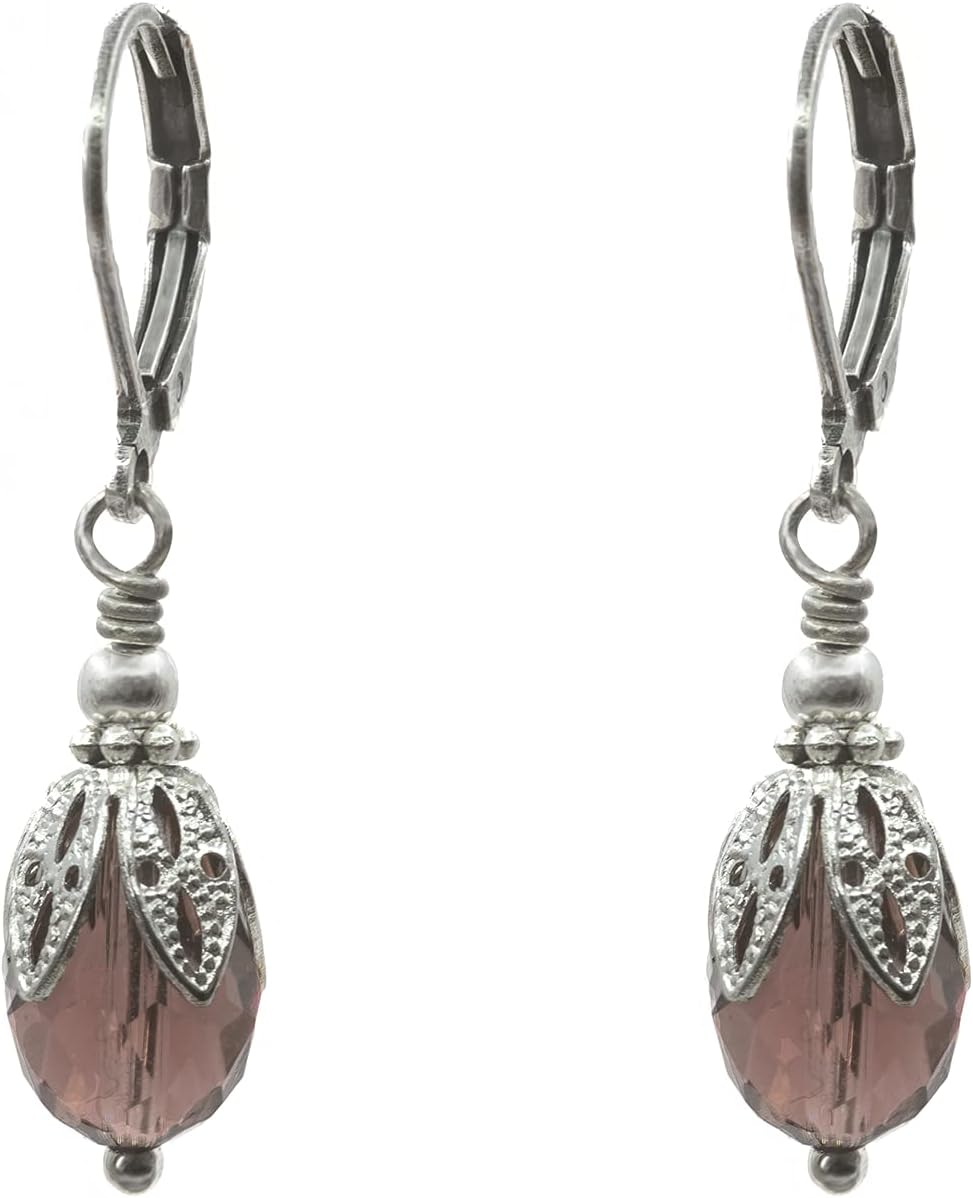 Edwardian 1920s Earrings with Czech Crystal Bead