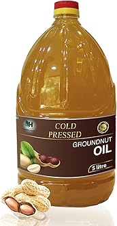 Healthy Roots 5L Cold Pressed Groundnut/Peanut Oil (Virgin, Chekku/Ghani) - 5 Litre Wood Pressed Groundnut Oil for cooking