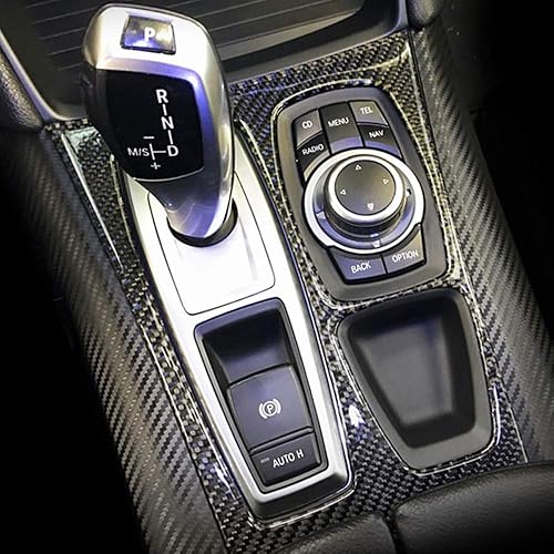 Miniatura 5 de Thor-Ind Cubierta de panel de caja de engranajes de fibra de carbono para BMW X5 E70 (08-13) X6 E71 (09-14) consola central de cambio de marchas