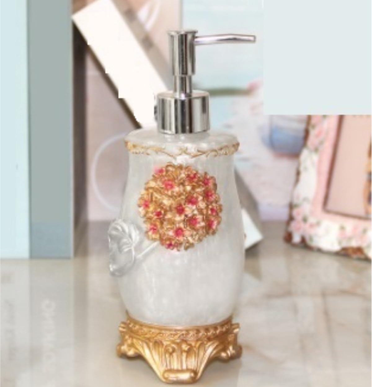 Dispenser Sapone Ricaricabile Dispositivo di Distribuzione del Sapone Liquido per Bagno, Fattoria, Cucina, Ufficio, Decorazione, Flacone Dosatore Liquido(Gold)