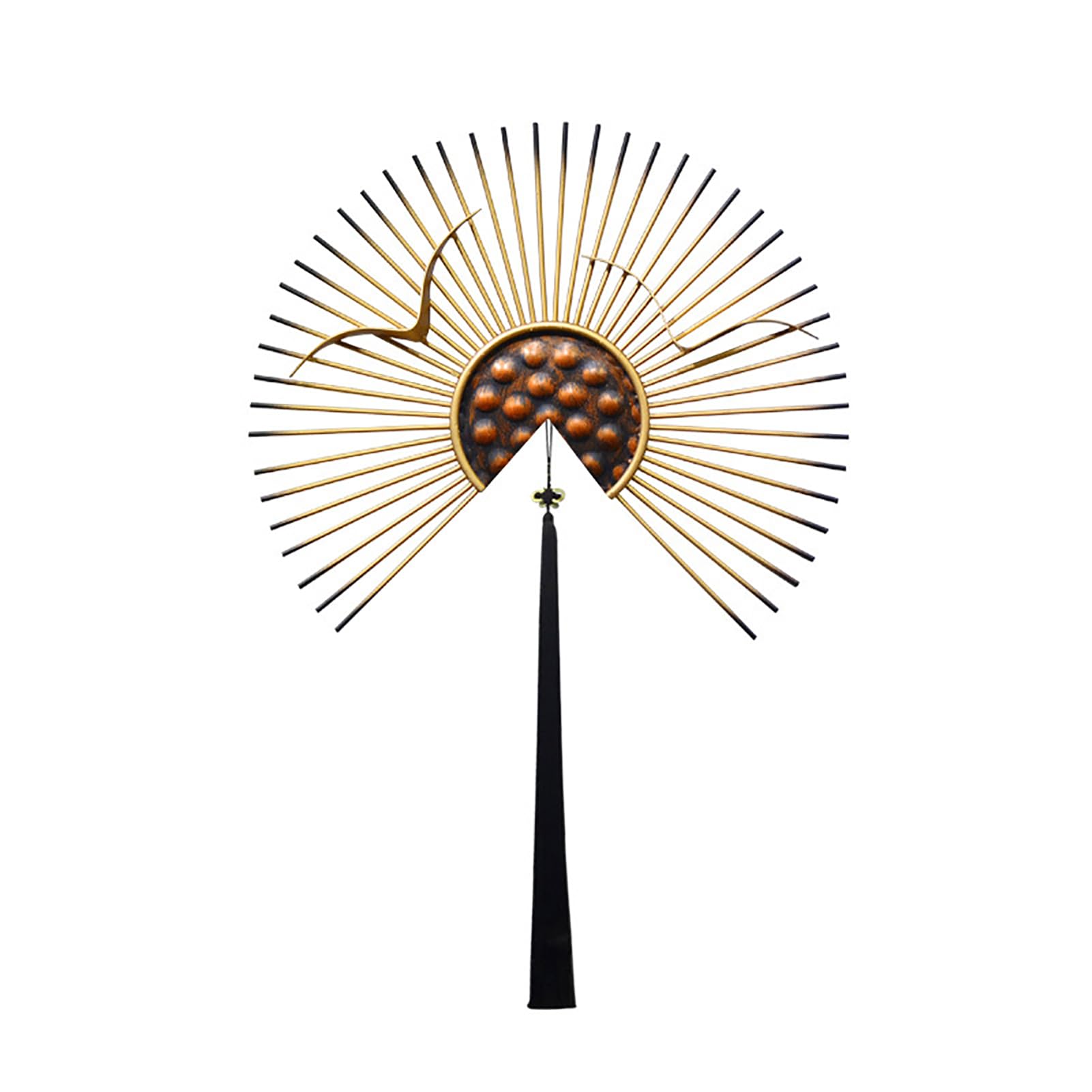 JYHCD Metal Fan Wall Decor Living Room - Large Wall Hanging Fan - Wrought Iron Fan Wall Art Decor, Modern Wall Sculpture Home Decoration for Living Room, Bedroom, Bathroom, Kitchen,30cm/11.8in