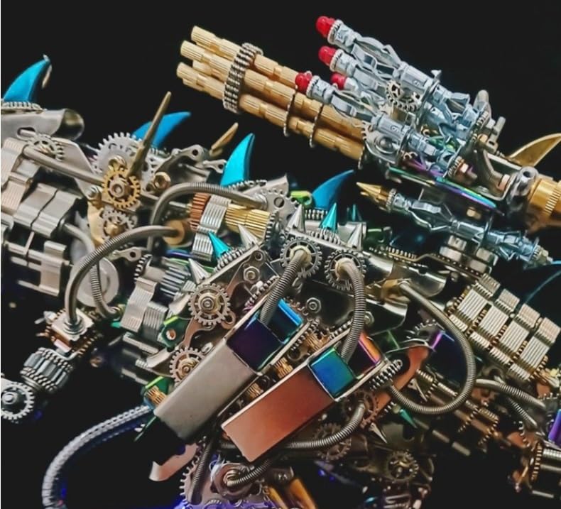 Metalowe puzzle 3D dla dorosłych, zestaw modeli do składania mechanicznego smoka, ze światłem LED, łamigłówka do samodzielnego wykonania, dla dorosłych, idealny prezent urodzinowy.