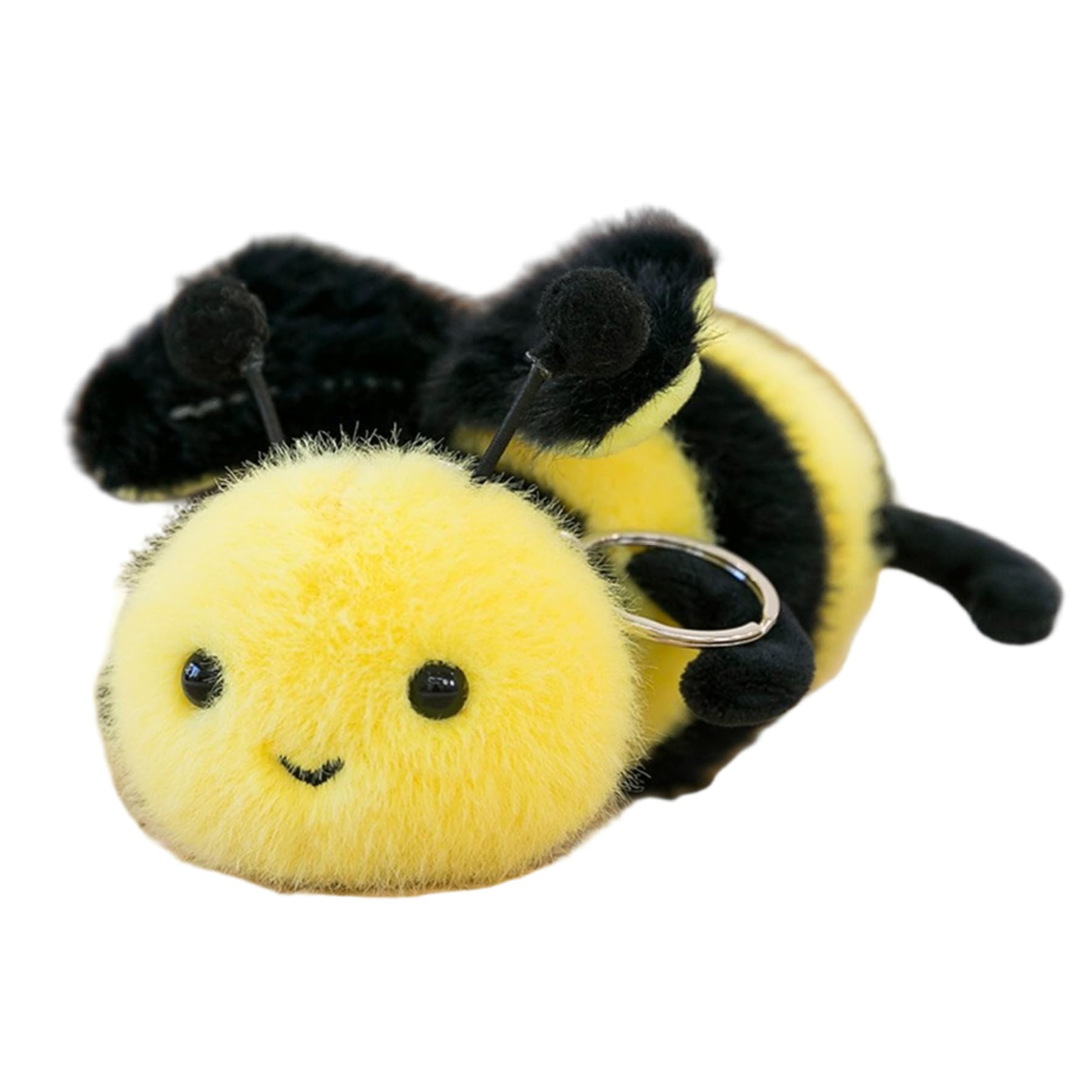 Vistnale Bee Toy, Bee Plush Keychain - Adorable And Realistic Stuffed Animal Toy, Soft Fleece With Metal Ring For Bag, Backpack, Or Keys, Cute Plush Toys For All Ages