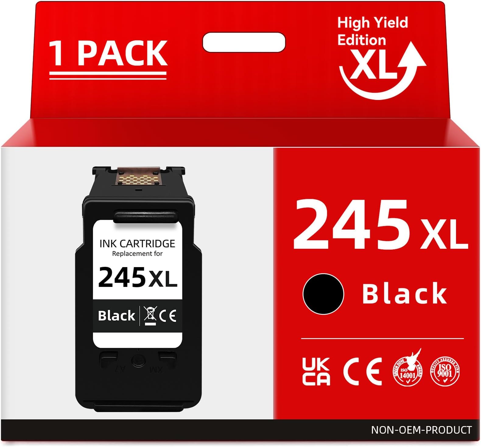 Pitooler 245XL Ink Cartridge Replacement for Canon PG245/243 Black Fit