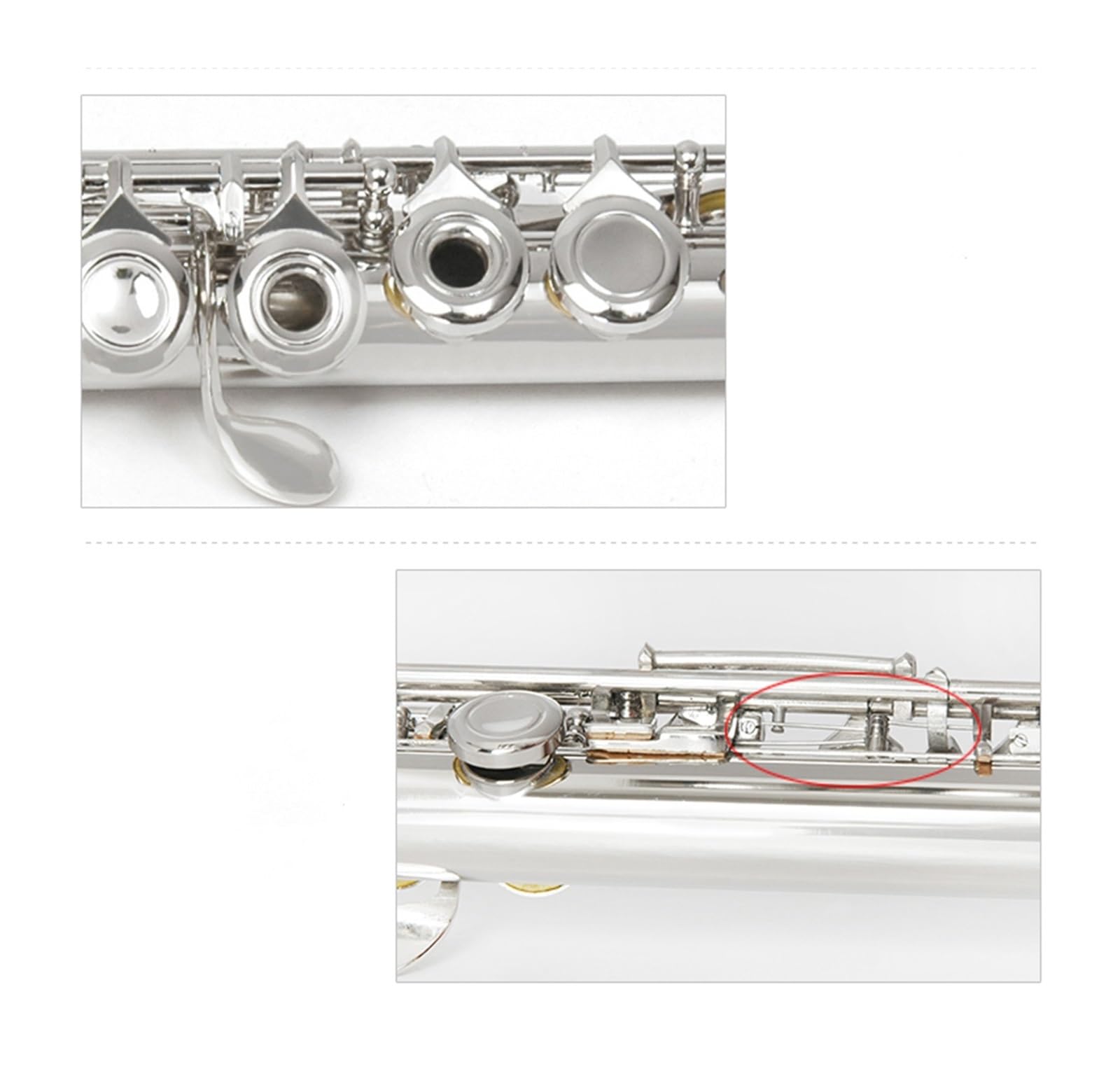 Flauto Professionale 17 Fori Foro Aperto Chiuso A Doppio Scopo Chiave E Chiave C Flauto Rame Bianco Nichelato