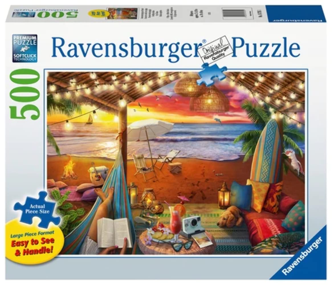 Ravensburger - Puzzle Cozy Cabana per Adulti, 500 Pezzi, Idea Regalo per Lei o Lui, Puzzle Paesaggi, Gioco da Tavola, 49x36 cm