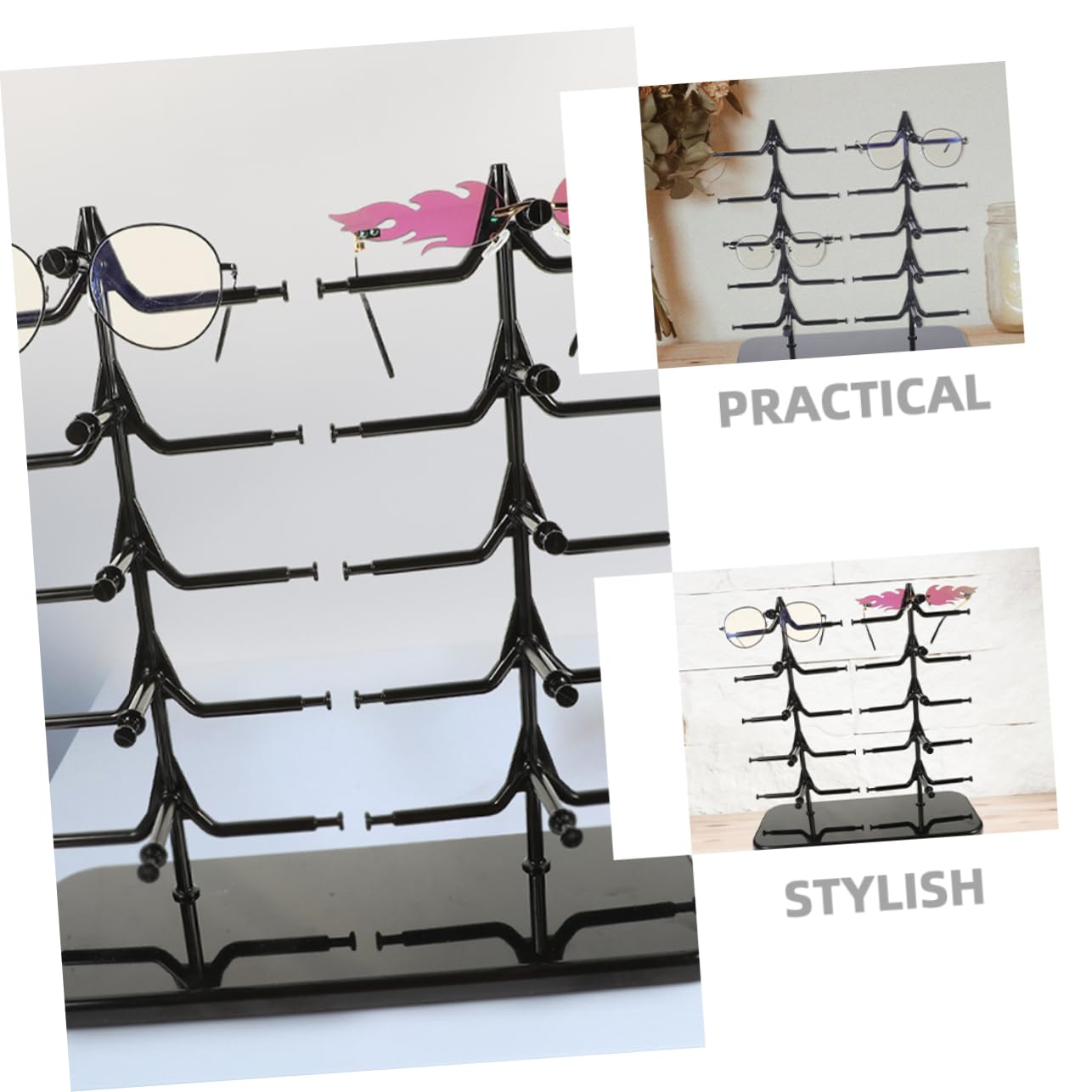 Alipis 2stücke Teiliges Brillenaufbewahrungsregal Abnehmbarer Sonnenbrillenhalter Für Zuhause Eleganter Brillenständer Zur Aufbewahrung Und Präsentation Von Brillen Und Sonnenbrillen
