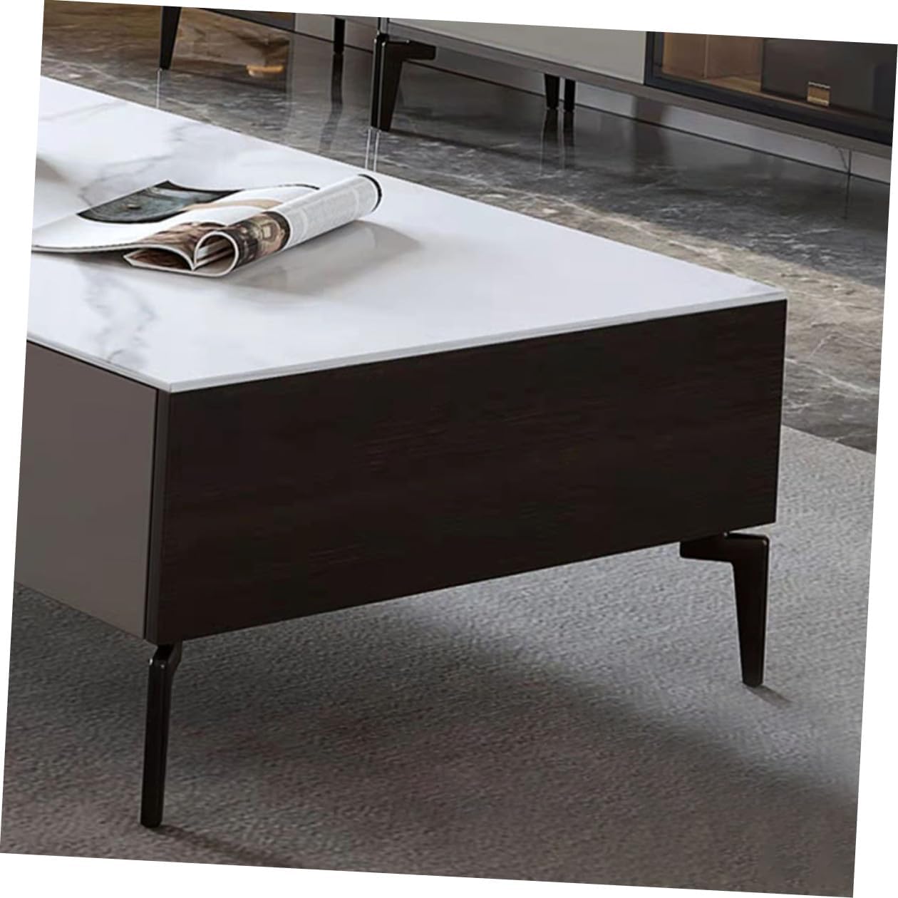 SECFOU 4pcs Metal Furniture Legs Replacement, 14.5cm Metal Cabinet Legs in Matte Black, Heavy Duty Support Feet for Tv Stand, Sofa, Coffee Table, Nightstand, Dresser