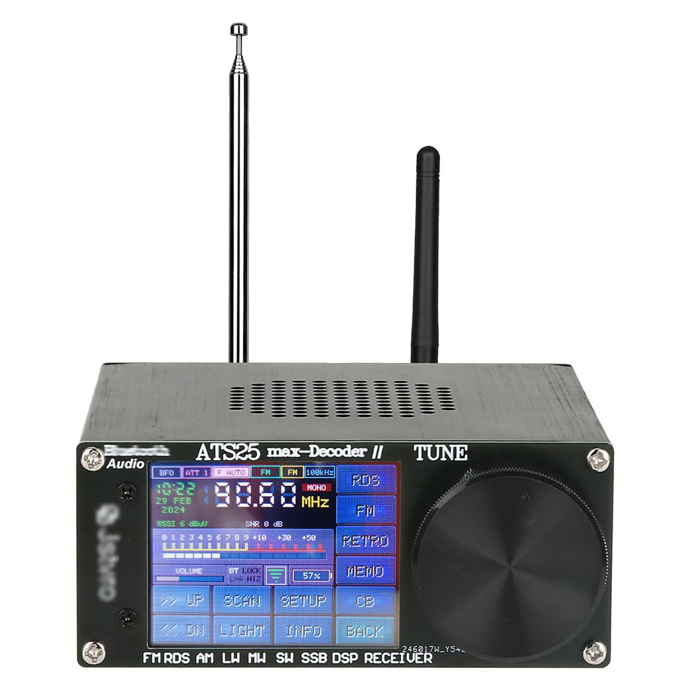 ATS25 Max Decoder II Version Vollband Funkempfänger FM SW SSB MW LW Empfänger mit 2,4-Zoll Touchscreen