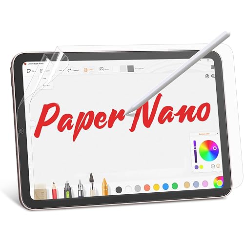 bersem 2 Pack Paperfeel Screen Protector Compatible with iPad Mini 7 2024(A17 Pro)/iPad Mini 6 2021(8.3 inch), Matte PET Film for Drawing, Anti-Glare