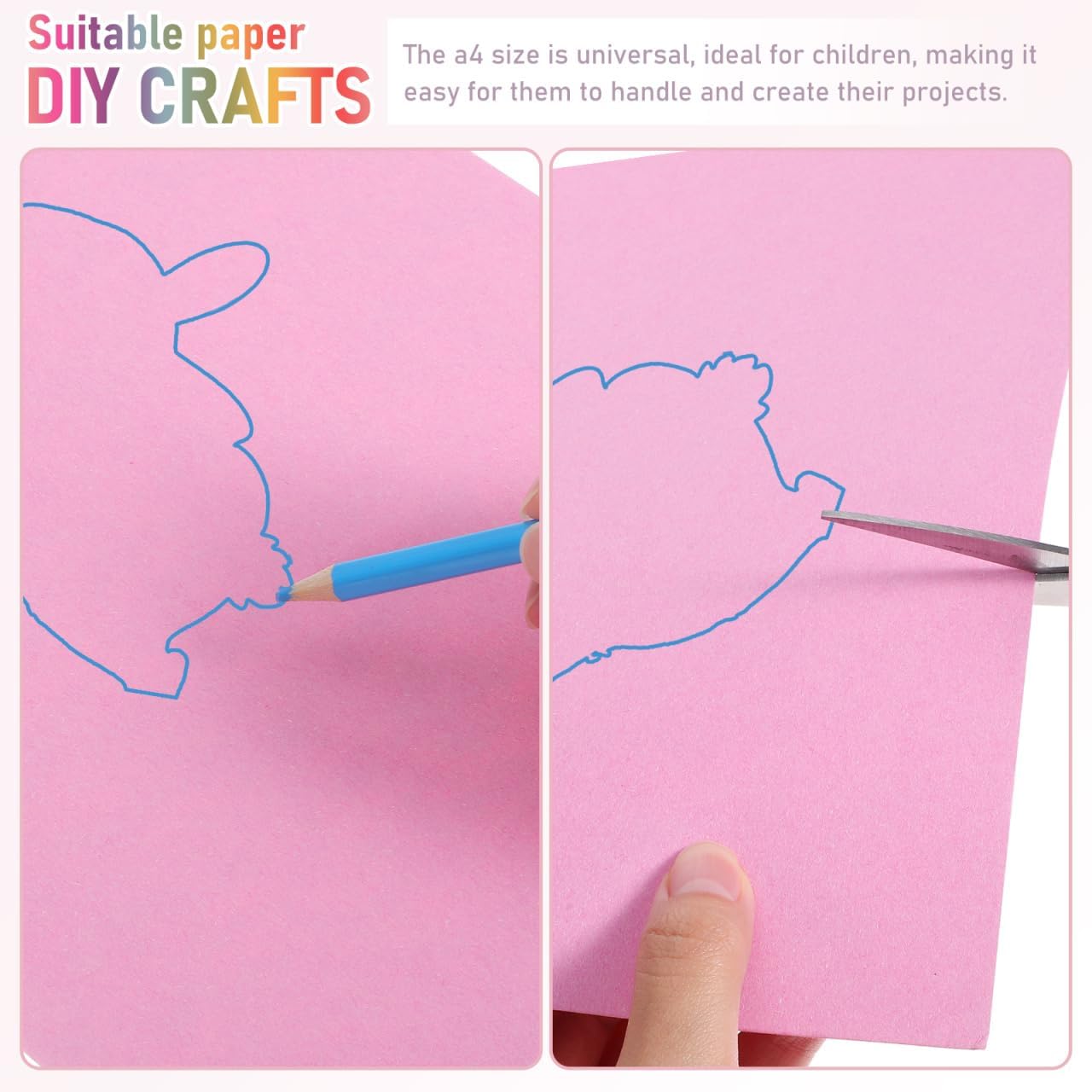 KALLORY 100 Pcs Pink Cardstock Thick Paper Heavy Cards Stock for DIY Crafts Cards Making Invitations Scrapbook Supplies