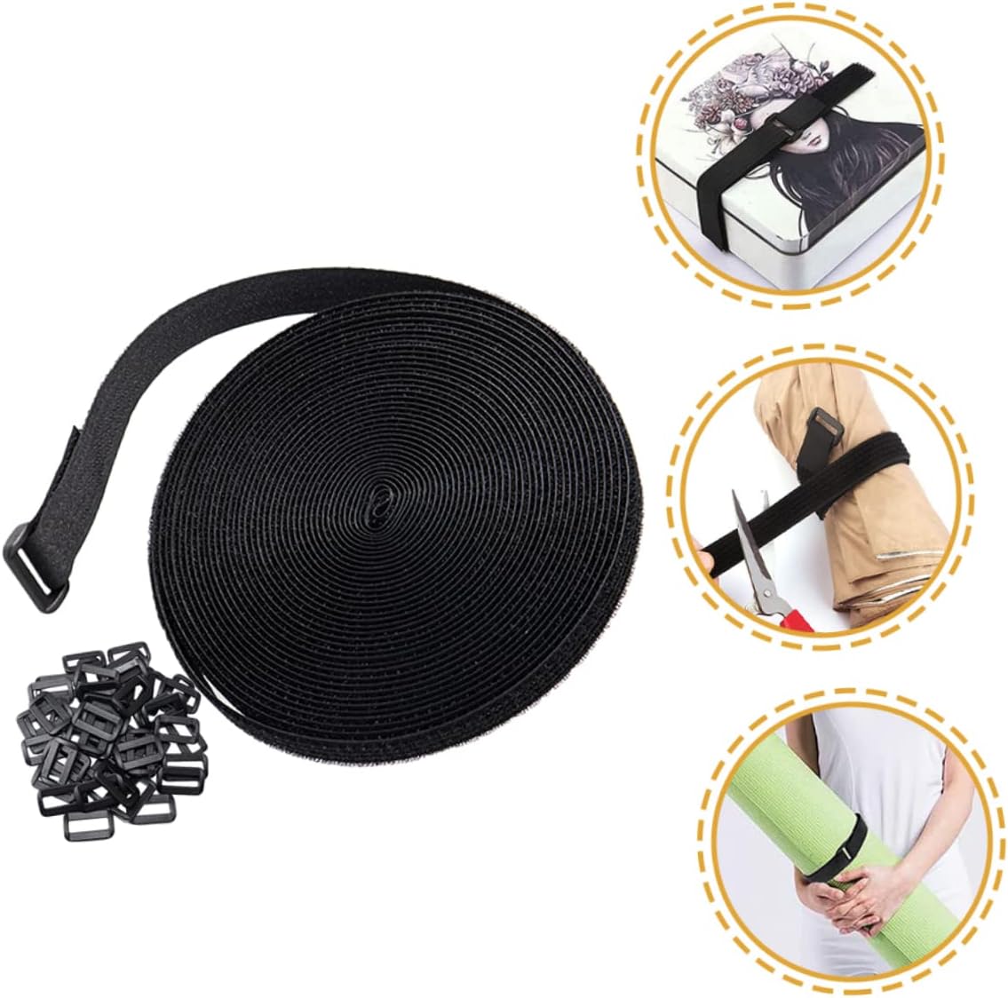 STOBOK 3sets Cable Wraps for Cords Reusable Hook and Loop Straps Cinch Straps Cord Holders Buckle for Organizers