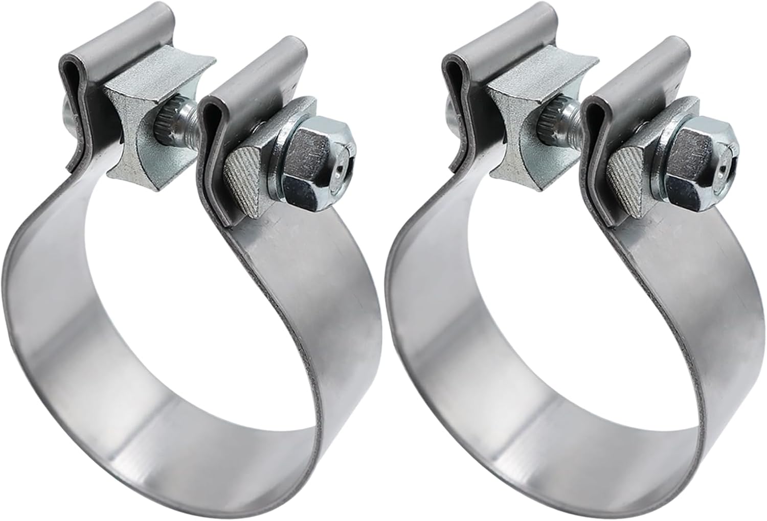 ROADFORMER 5 inch Exhaust Clamp Narrow Band Stainless Steel for Exhaust Pipe, Muffler and Exhaust System Repair (2 Pack)